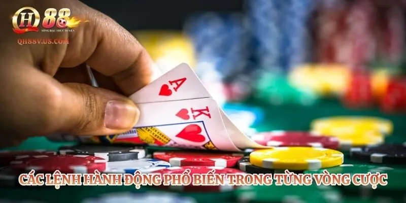 Poker – Sức Hút Từ Trò Chơi Bài Tây Đầy Tính Chiến Thuật 4 Các lệnh hành động phổ biến trong từng vòng cược