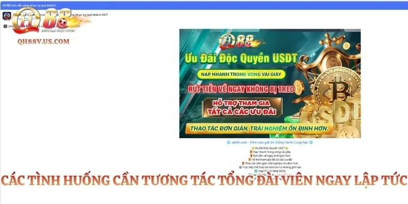 Các tình huống cần tương tác tổng đài viên ngay lập tức