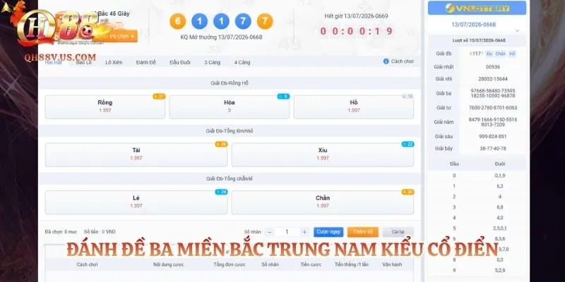 Đánh đề ba miền bắc trung nam kiểu cổ điển
