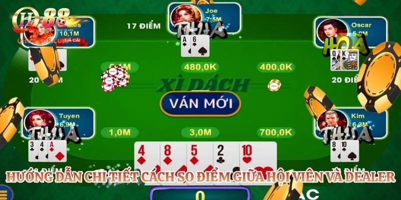 Xì Dách – Hành Trình Chinh Phục Những Ván Bài Kịch Tính 5 Hướng dẫn chi tiết cách so điểm giữa bài hội viên và bài của dealer