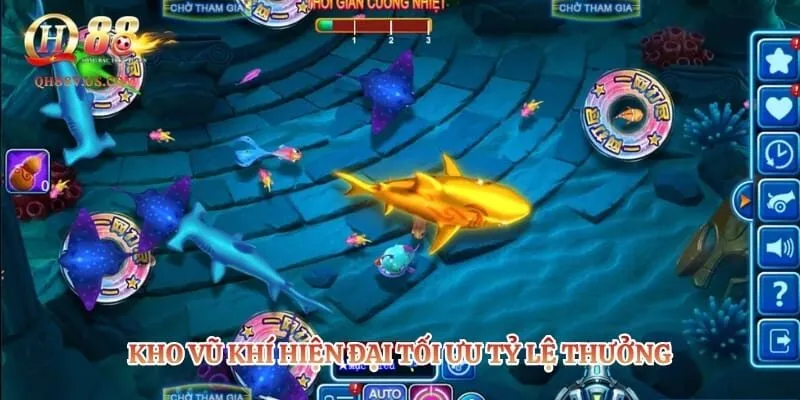 Bắn Cá QH88 – Sảnh Game Giải Trí Đại Dương Đẳng Cấp Nhất 4 Kho vũ khí hiện đại tối ưu tỷ lệ thưởng