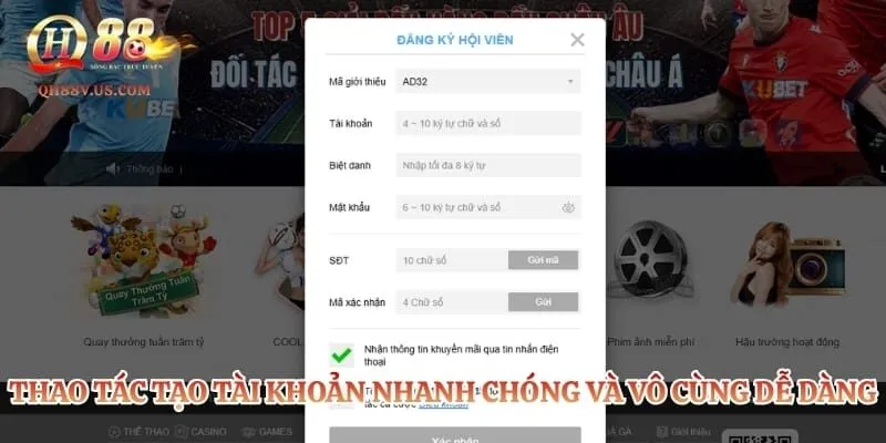Kubet - Hành Trình Vươn Tầm Vị Thế Trên Thị Trường Cá Cược 4 Thao tác tạo tài khoản nhanh chóng và vô cùng dễ dàng